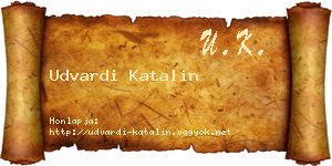 Udvardi Katalin névjegykártya